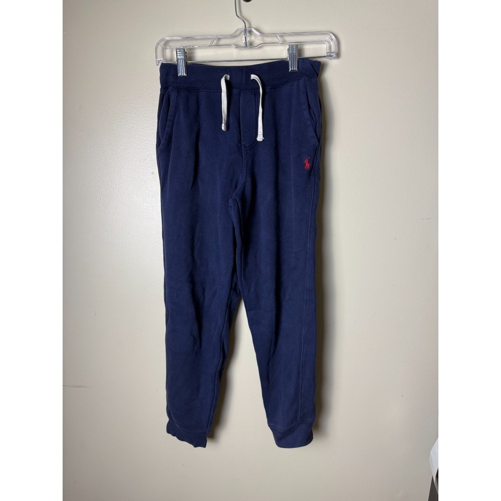 Polo Ralph Lauren Sweatpants Joggers Youth M Blue Red Pony Logo Pockets